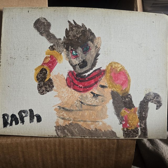 The Painted Warrior — Painting on canvas board (photograph)